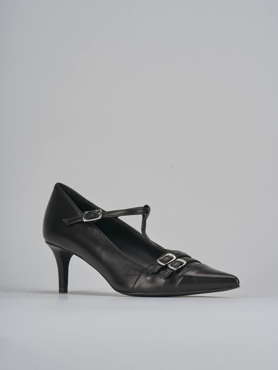 Décolleté e slingback tacco 5cm pelle nero