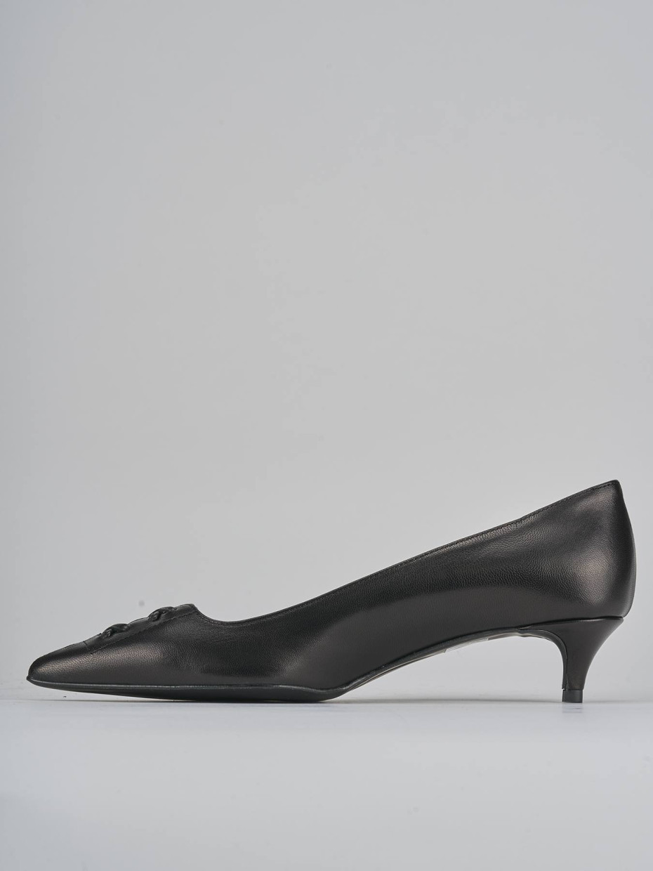 Décolleté e slingback tacco 3cm pelle nero