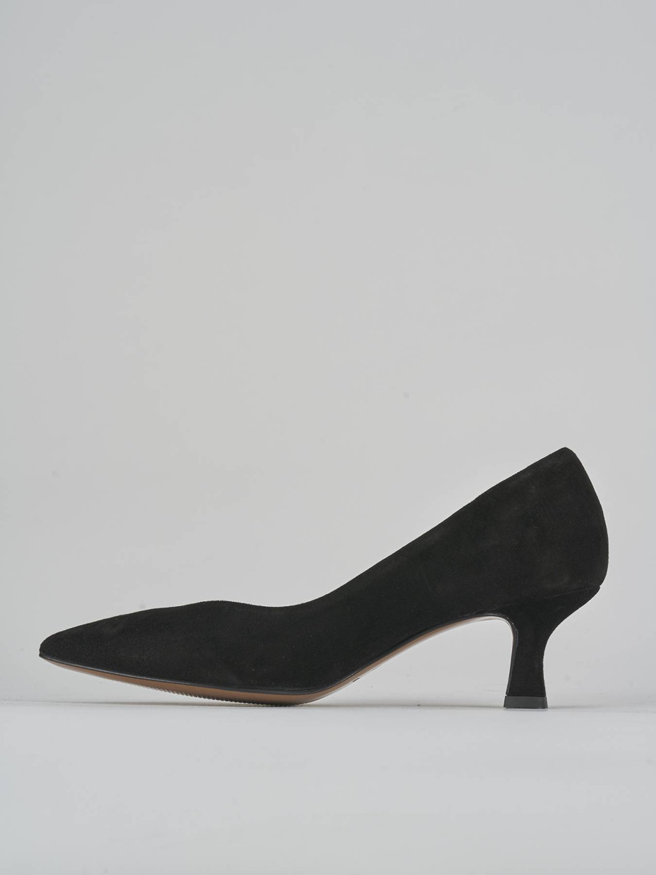 Décolleté e slingback tacco 5cm camoscio nero