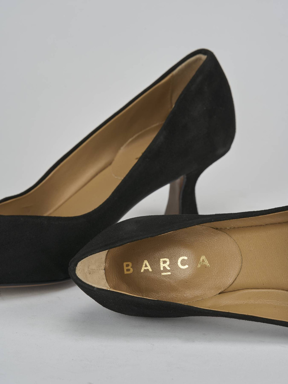 Décolleté e slingback tacco 5cm camoscio nero