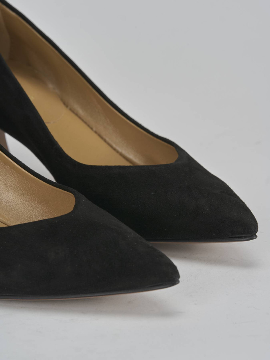 Décolleté e slingback tacco 5cm camoscio nero