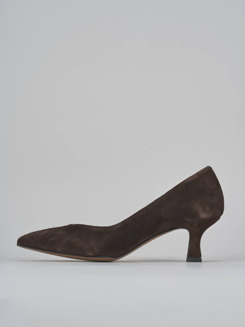 Décolleté e slingback tacco 5cm camoscio testa