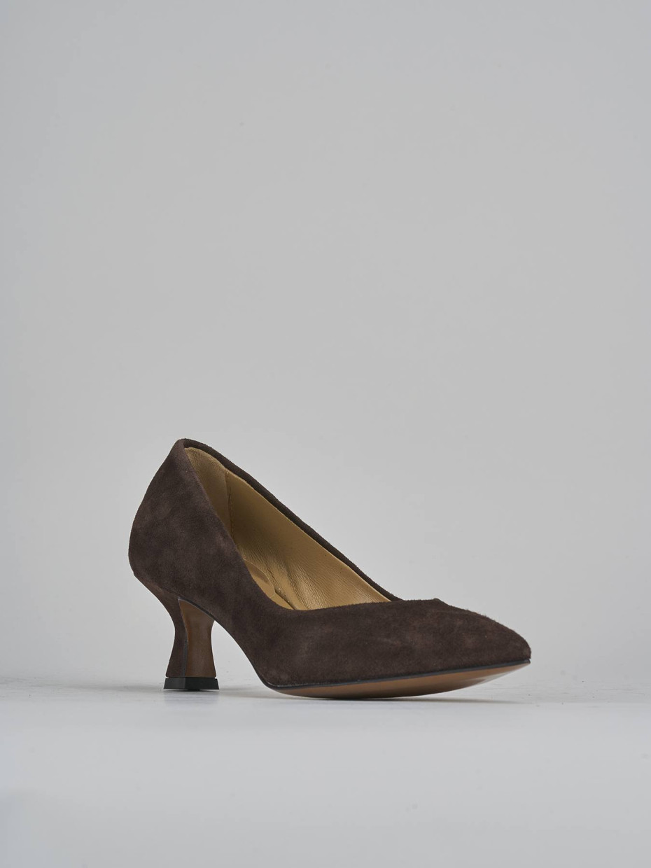 Décolleté e slingback tacco 5cm camoscio testa