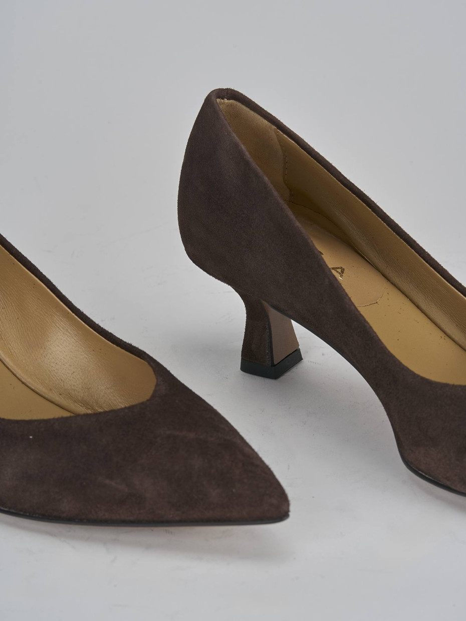 Décolleté e slingback tacco 5cm camoscio testa