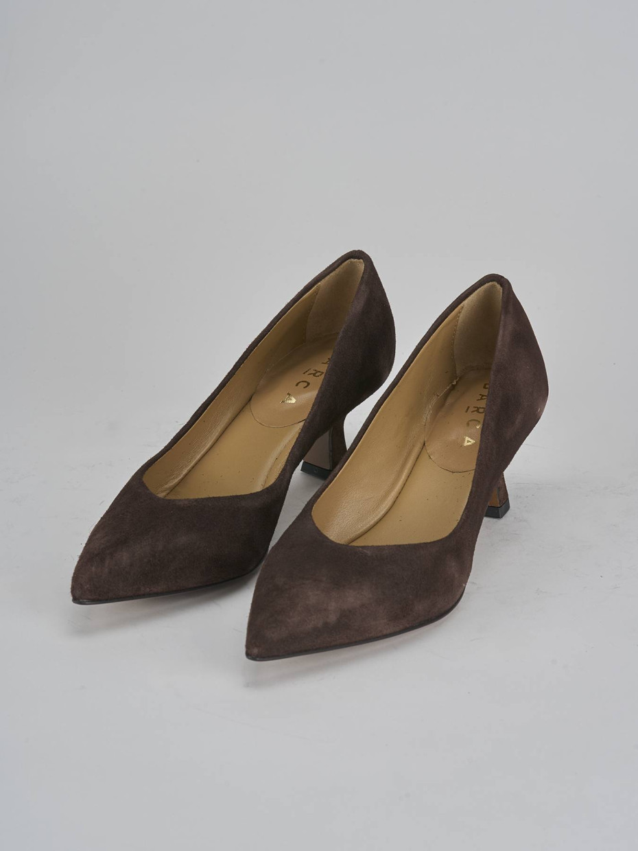 Décolleté e slingback tacco 5cm camoscio testa