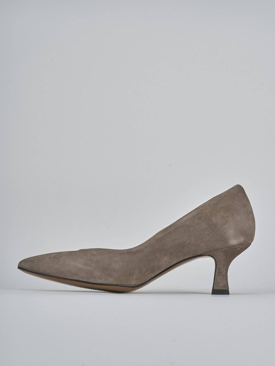 Décolleté e slingback tacco 5cm camoscio beige