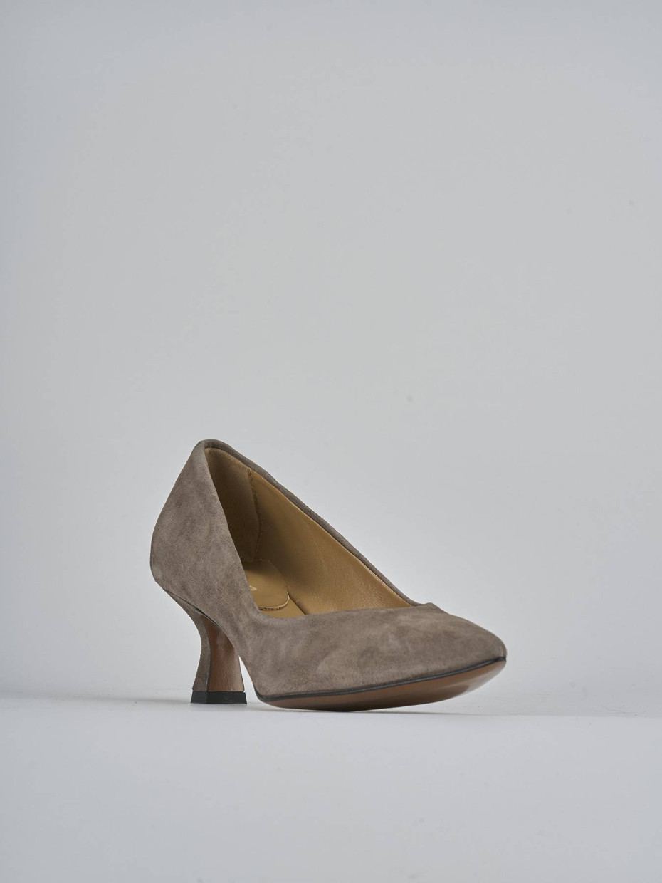 Décolleté e slingback tacco 5cm camoscio beige