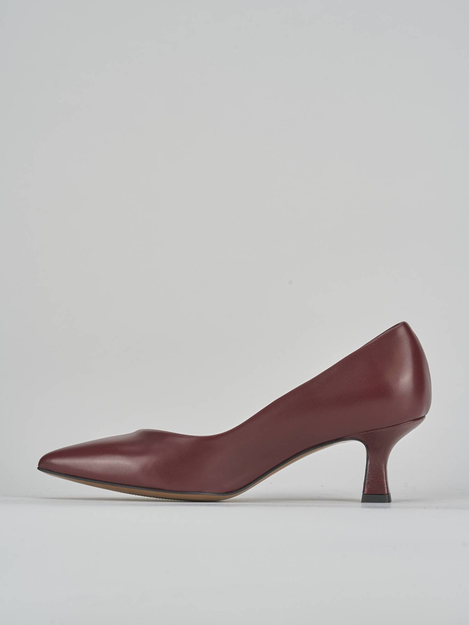 Décolleté e slingback tacco 5cm pelle bordo'