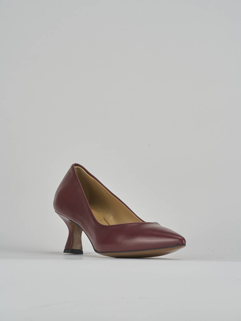 Décolleté e slingback tacco 5cm pelle bordo'