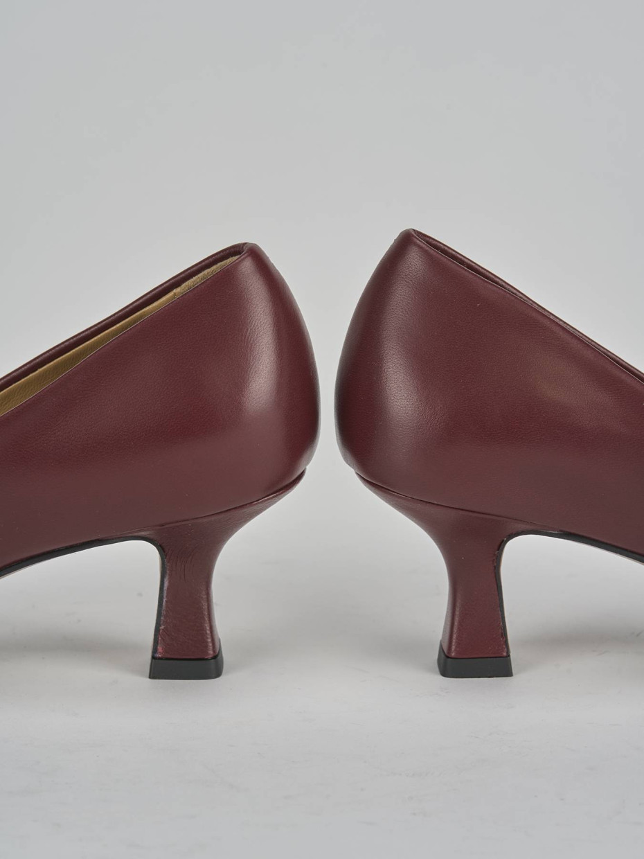 Décolleté e slingback tacco 5cm pelle bordo'