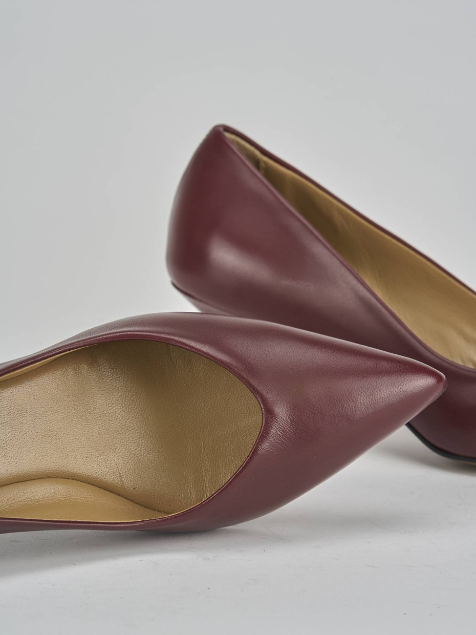 Décolleté e slingback tacco 5cm pelle bordo'