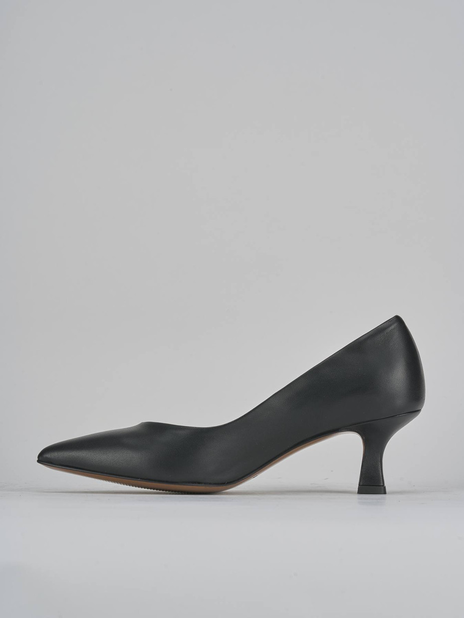 Décolleté e slingback tacco 5cm pelle nero