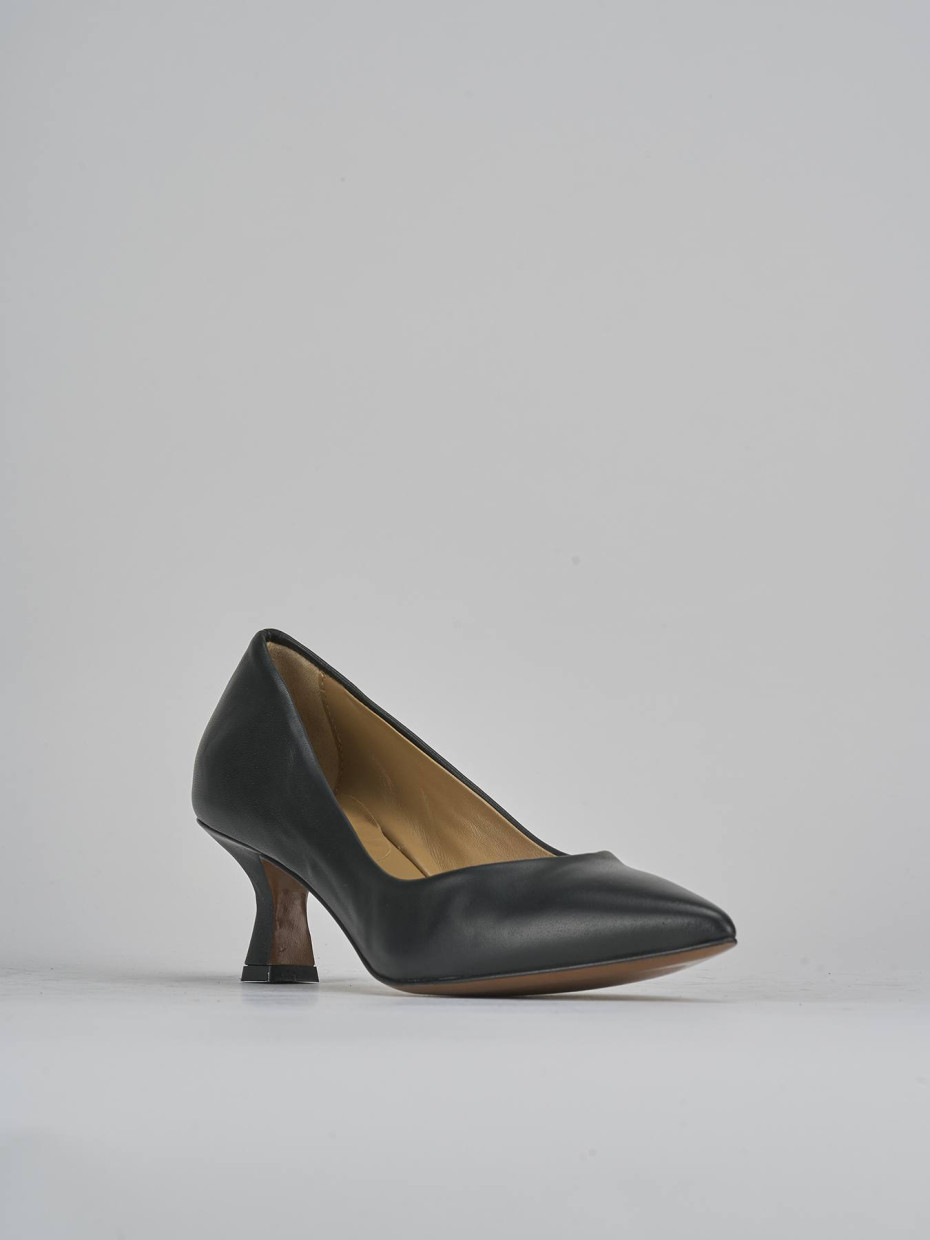 Décolleté e slingback tacco 5cm pelle nero