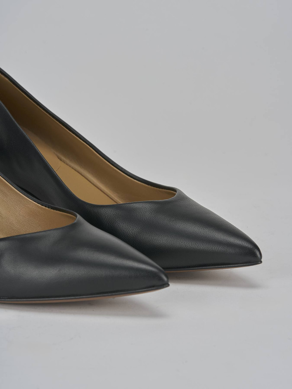 Décolleté e slingback tacco 5cm pelle nero