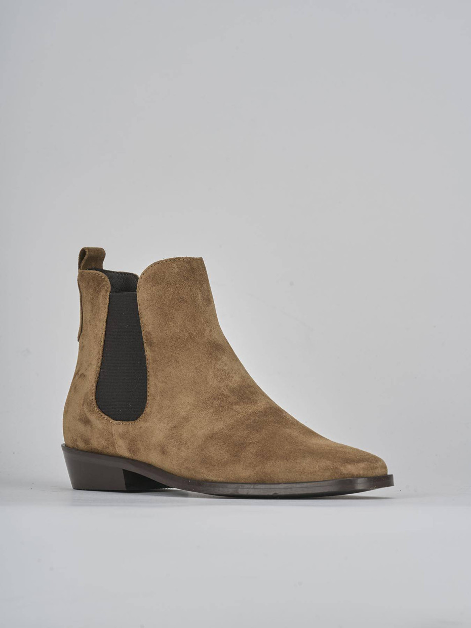 Stivaletti tacco 2cm camoscio marrone
