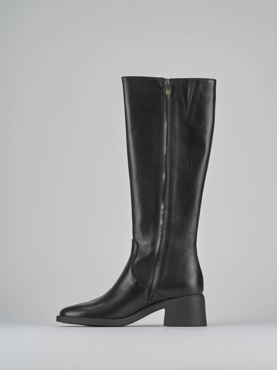 Stivali tacco 5cm pelle nero