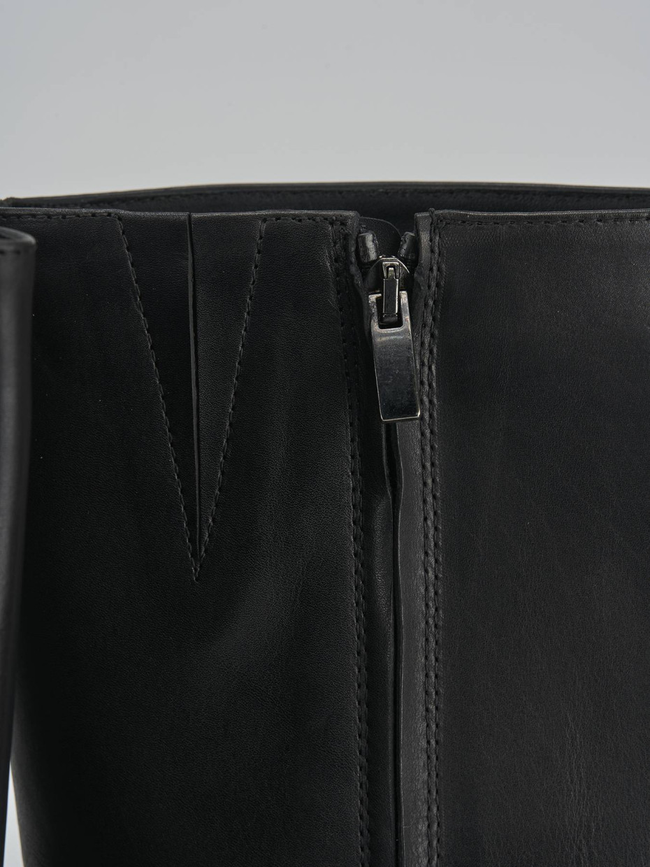 Stivali tacco 5cm pelle nero