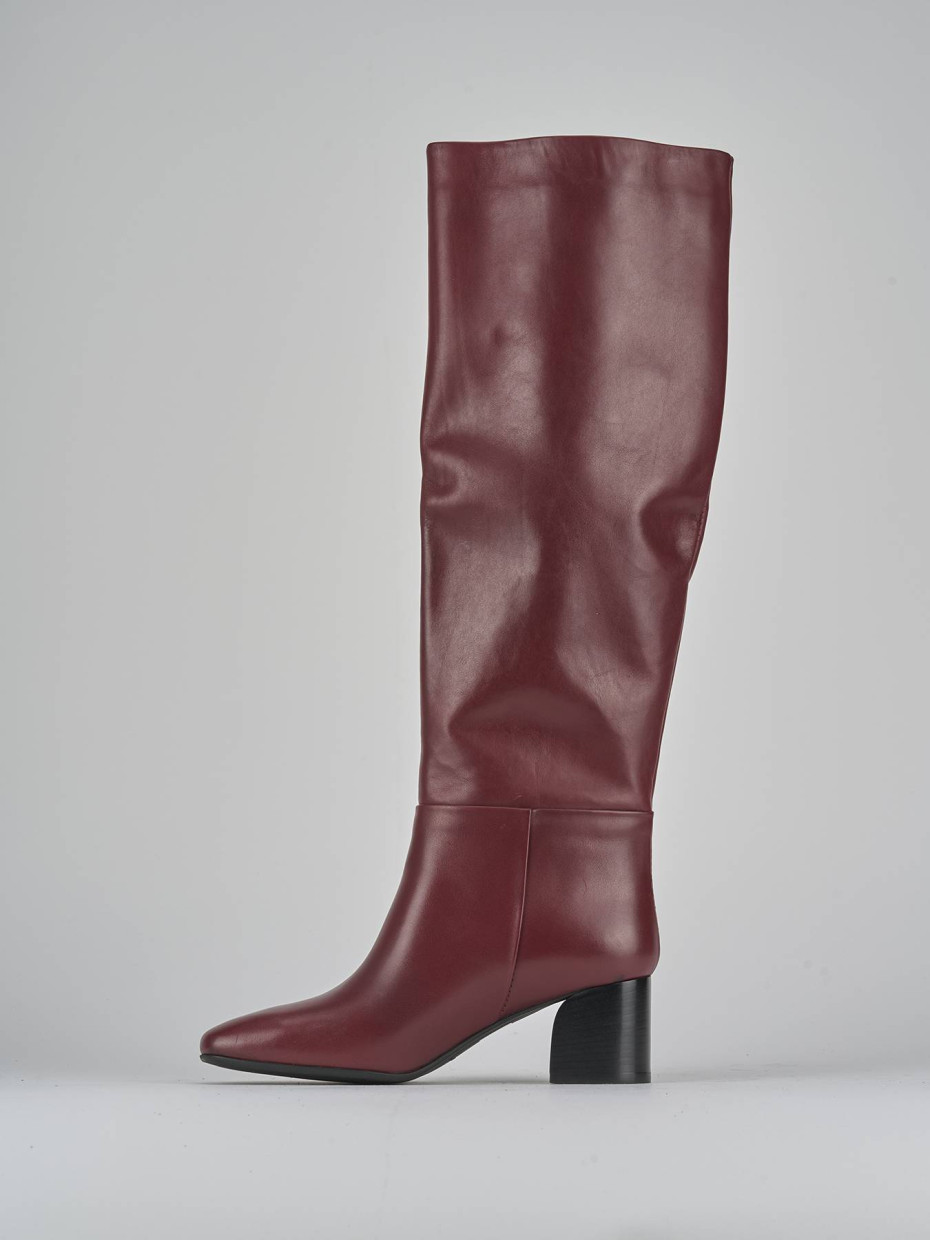 Stivali tacco 6cm pelle bordo'