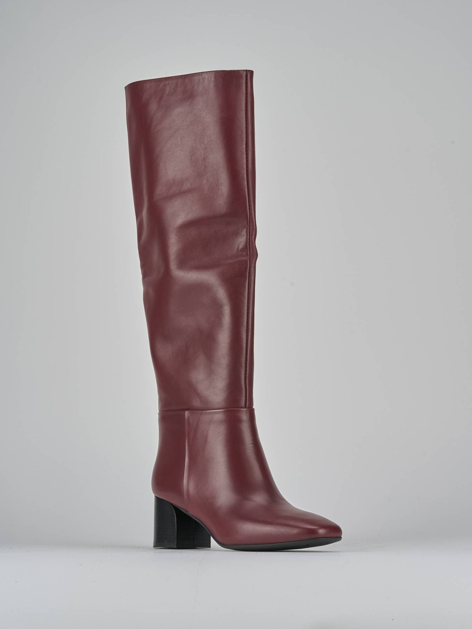 Stivali tacco 6cm pelle bordo'