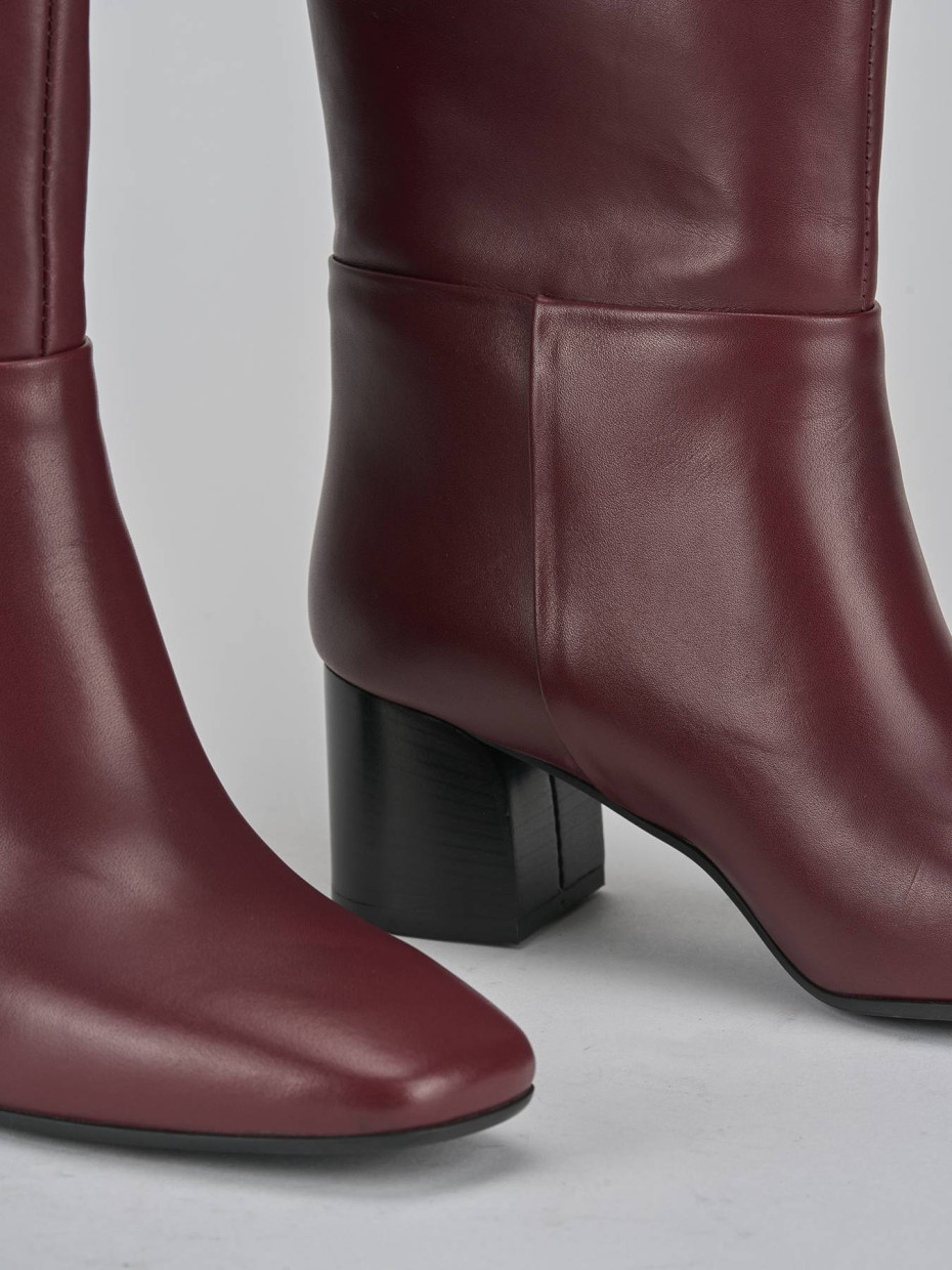 Stivali tacco 6cm pelle bordo Barca Stores