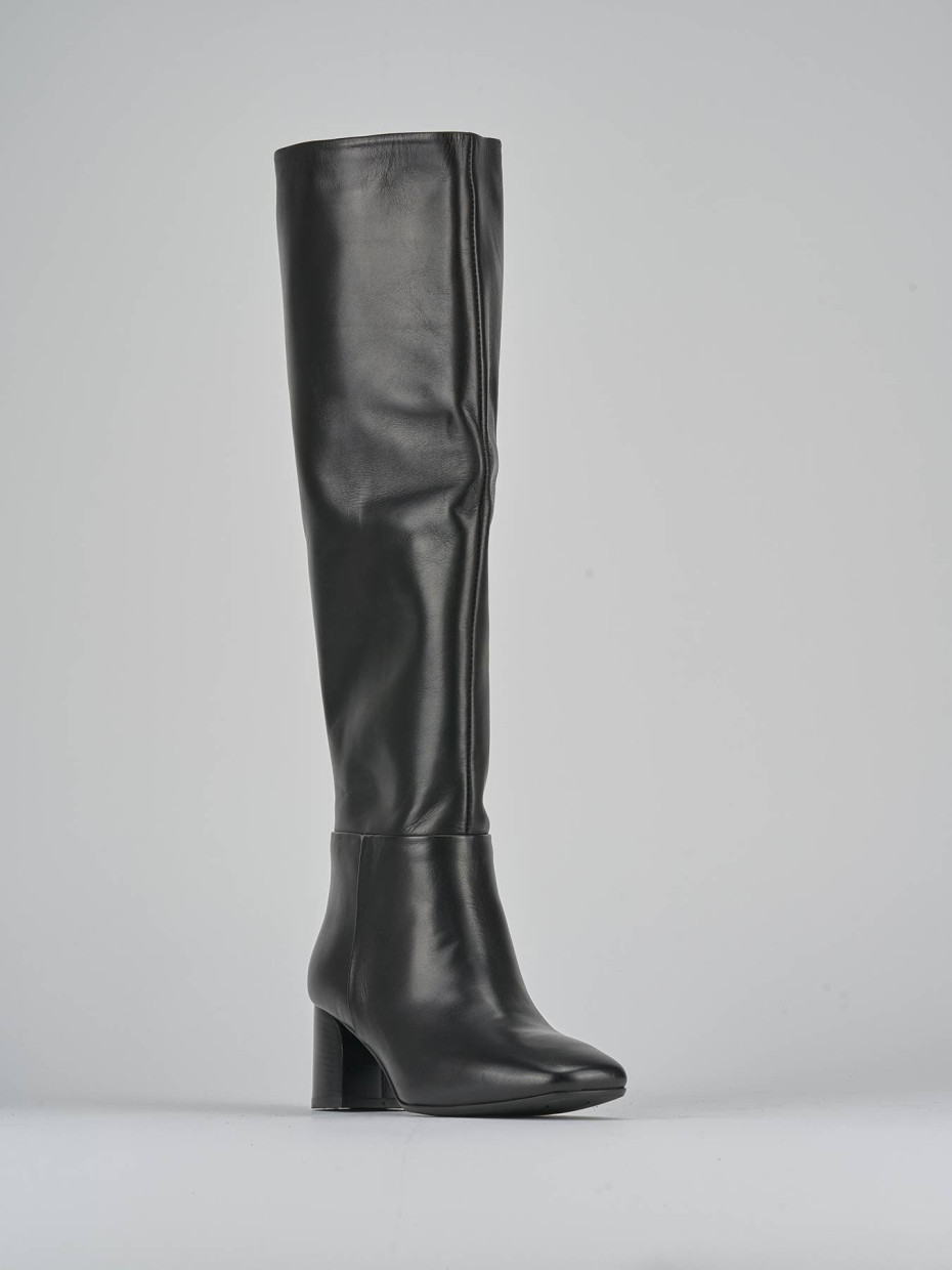 Stivali tacco 6cm pelle nero Barca Stores
