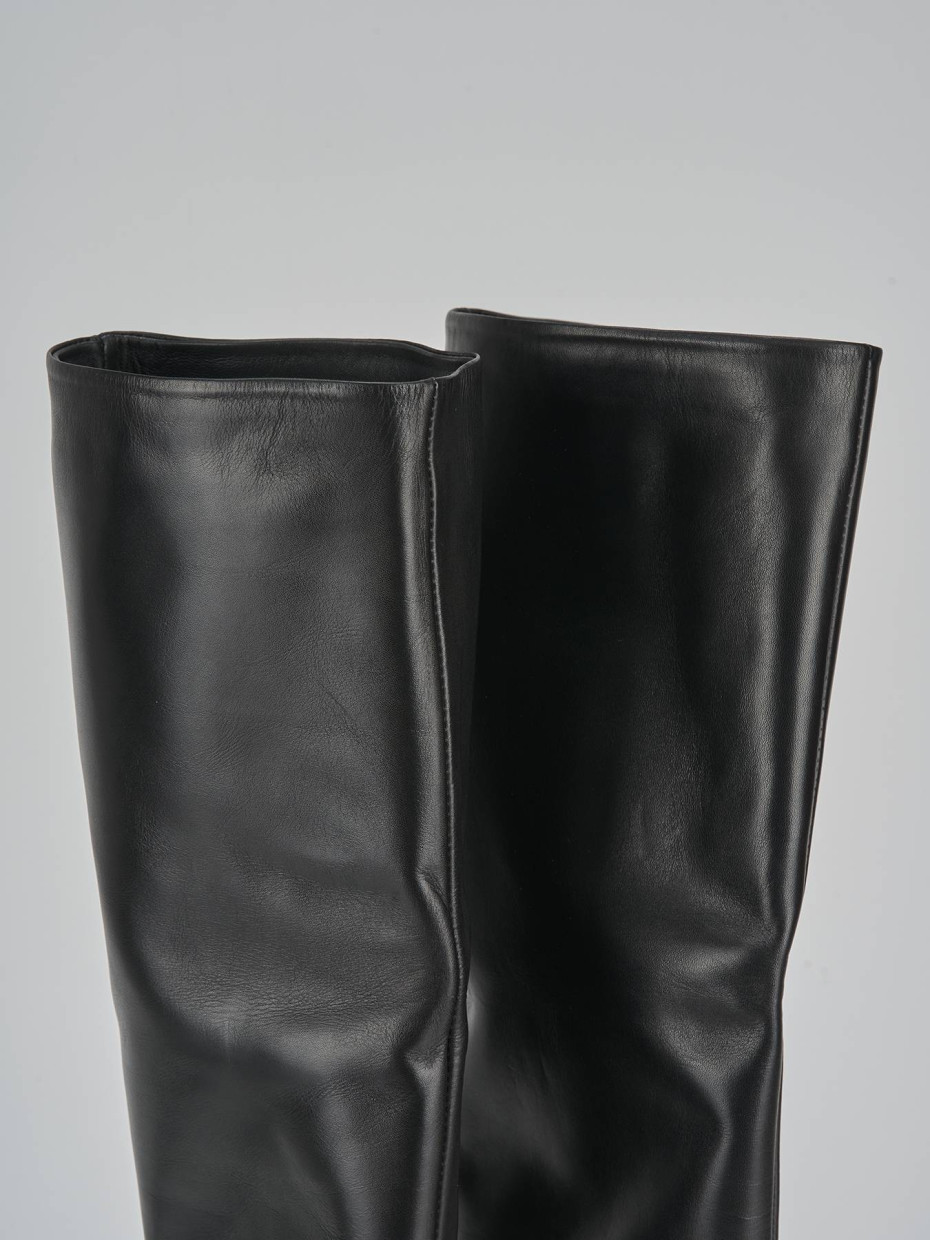 Stivali tacco 6cm pelle nero