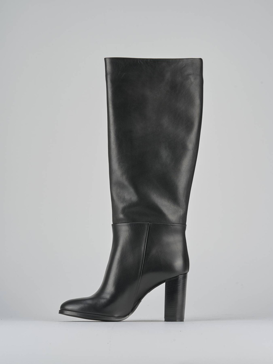 Stivali tacco 8cm pelle nero