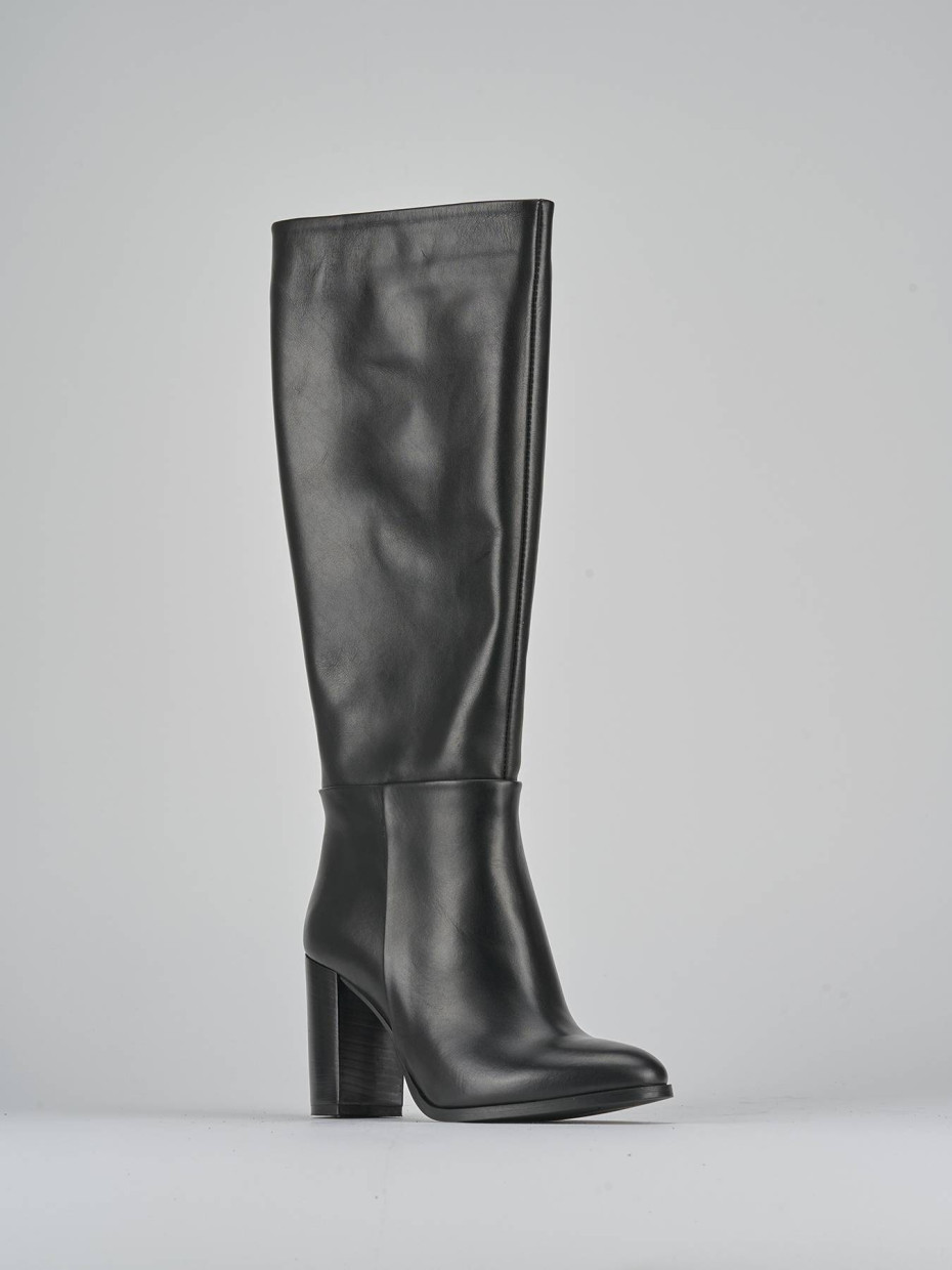 Stivali tacco 8cm pelle nero