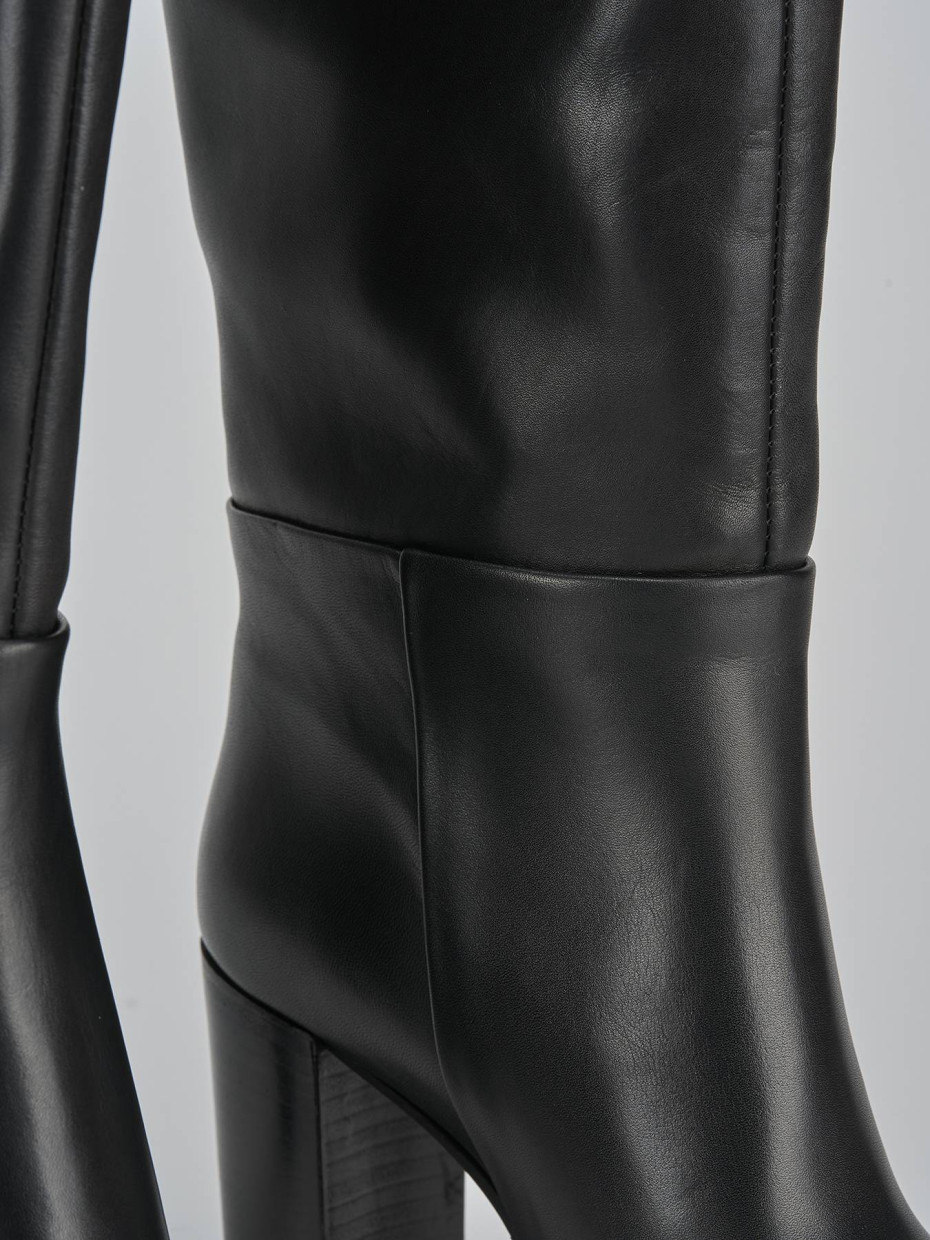 Stivali tacco 8cm pelle nero