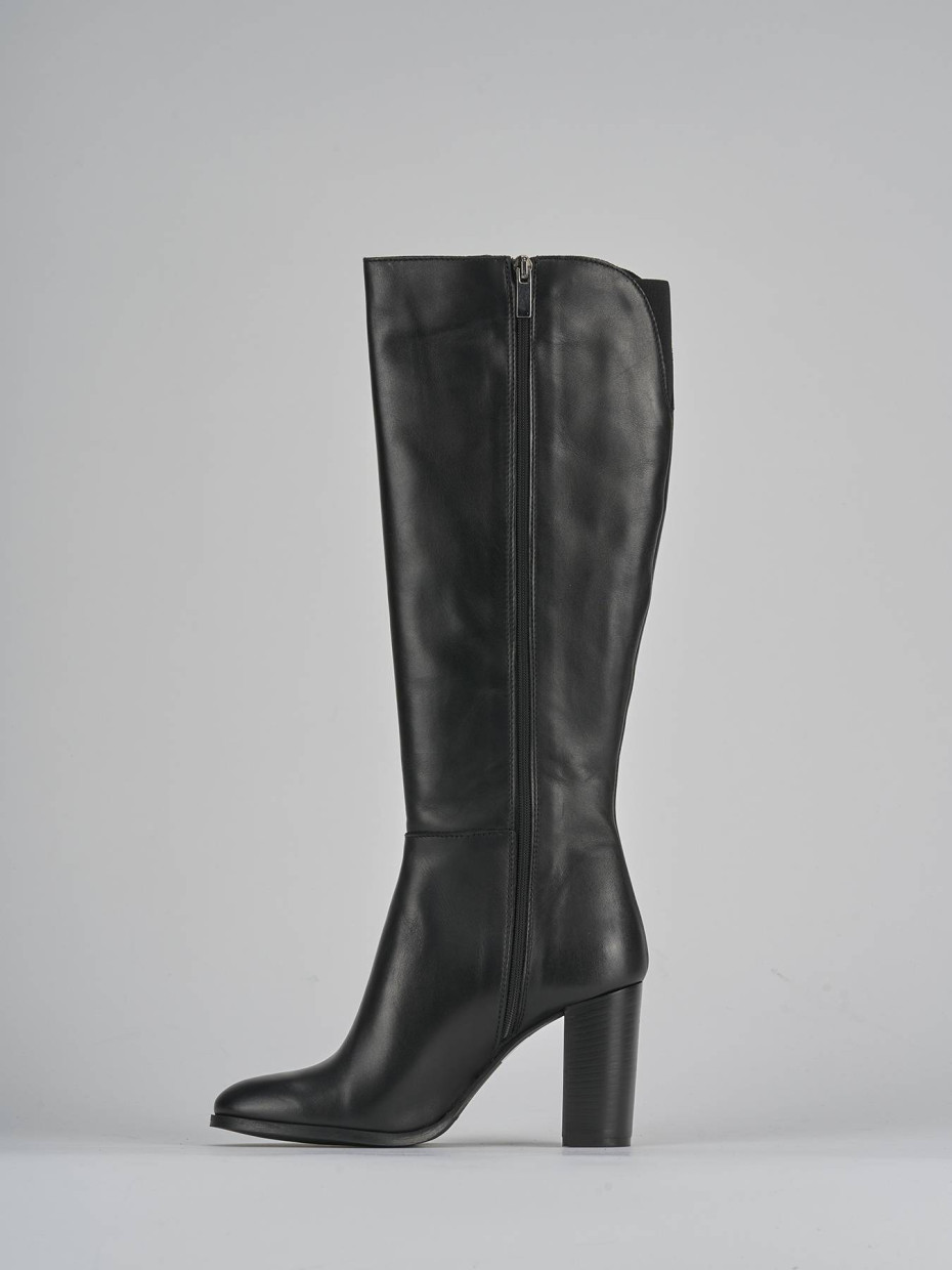 Stivali tacco 8cm pelle nero