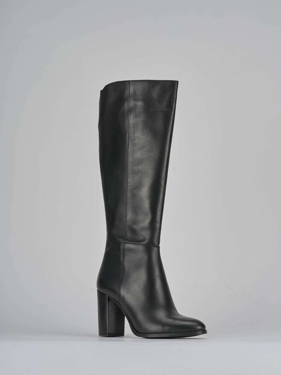 Stivali tacco 8cm pelle nero