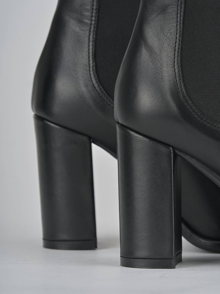 Stivaletti tacco 9cm pelle nero