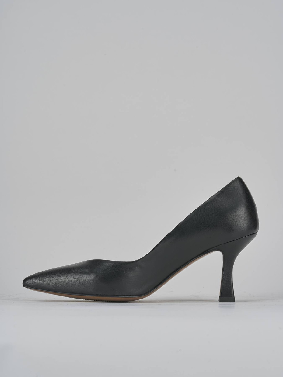 Décolleté e slingback tacco 7cm pelle nero