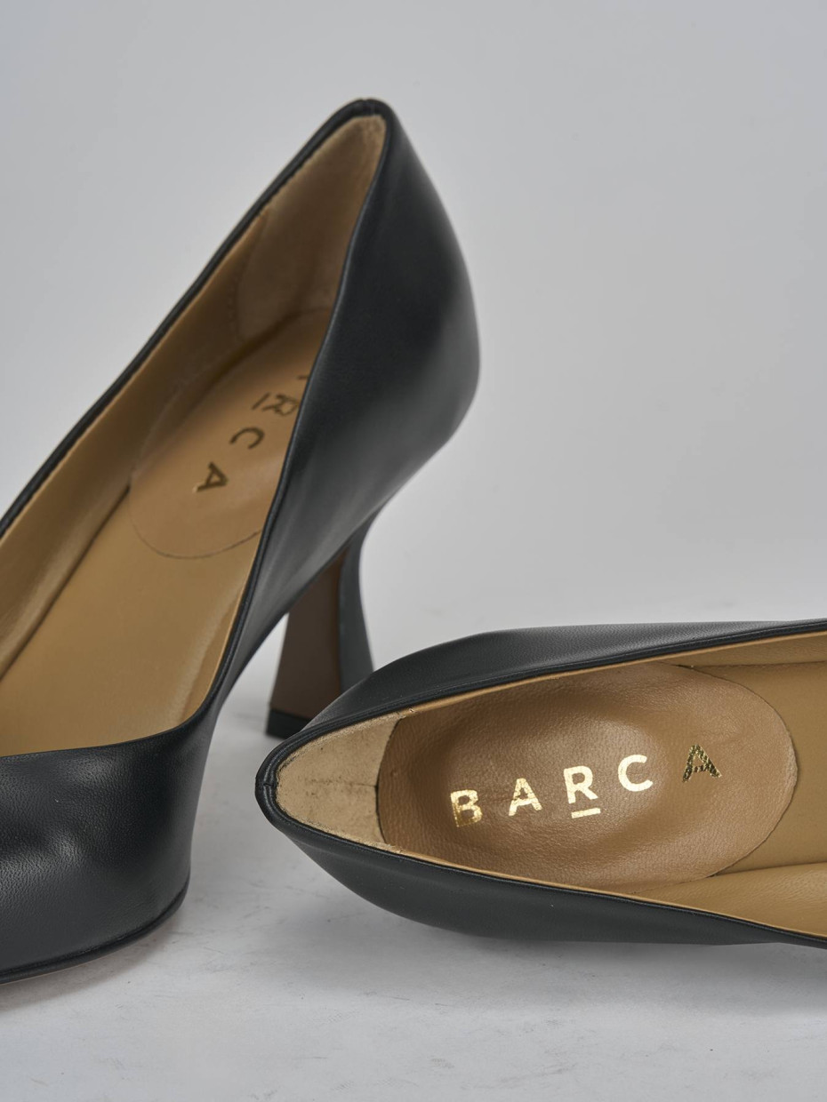 Décolleté e slingback tacco 7cm pelle nero