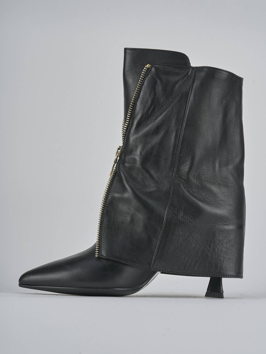 Stivaletti tacco 7cm pelle nero