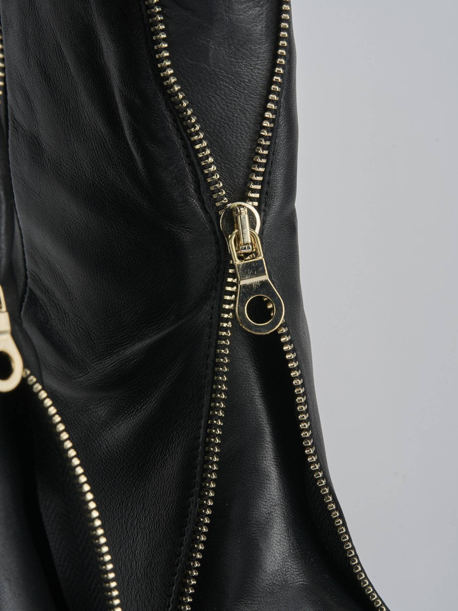 Stivaletti tacco 7cm pelle nero