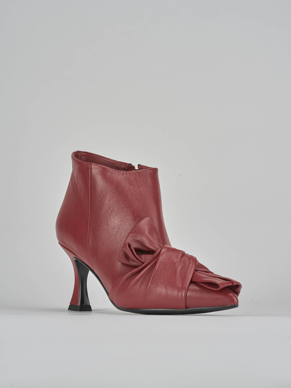 Stivaletti tacco 7cm pelle rosso