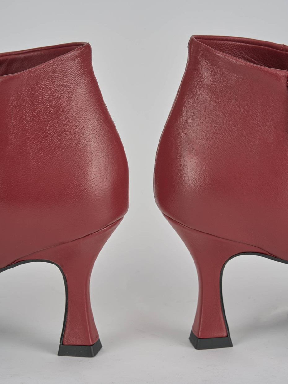 Stivaletti tacco 7cm pelle rosso Barca Stores