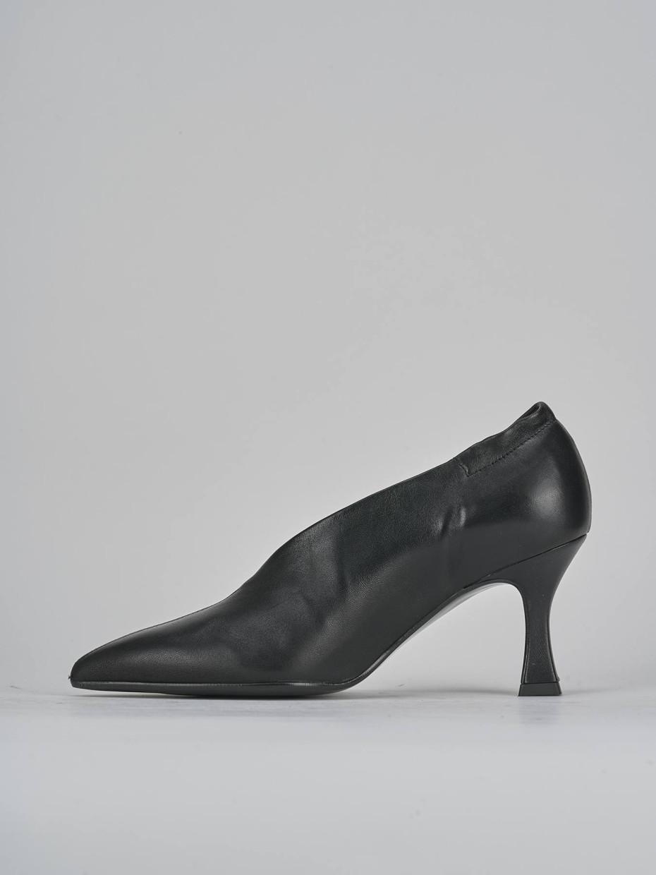 Décolleté e slingback tacco 7cm pelle nero