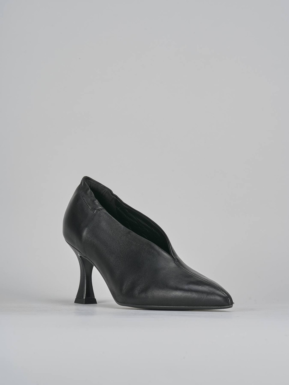 Décolleté e slingback tacco 7cm pelle nero