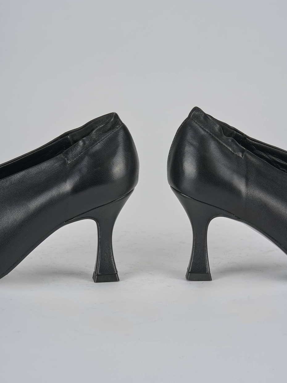 Décolleté e slingback tacco 7cm pelle nero