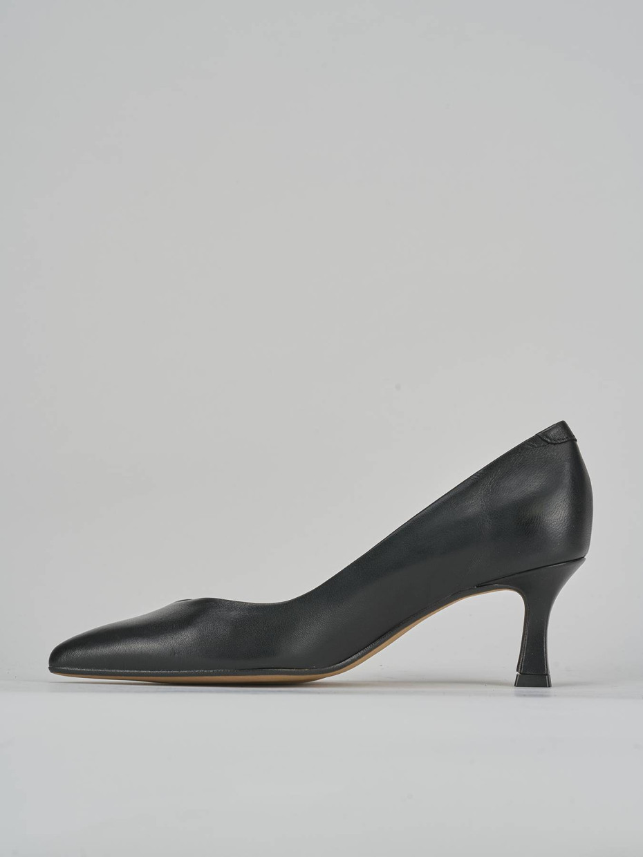 Décolleté e slingback tacco 5cm pelle nero