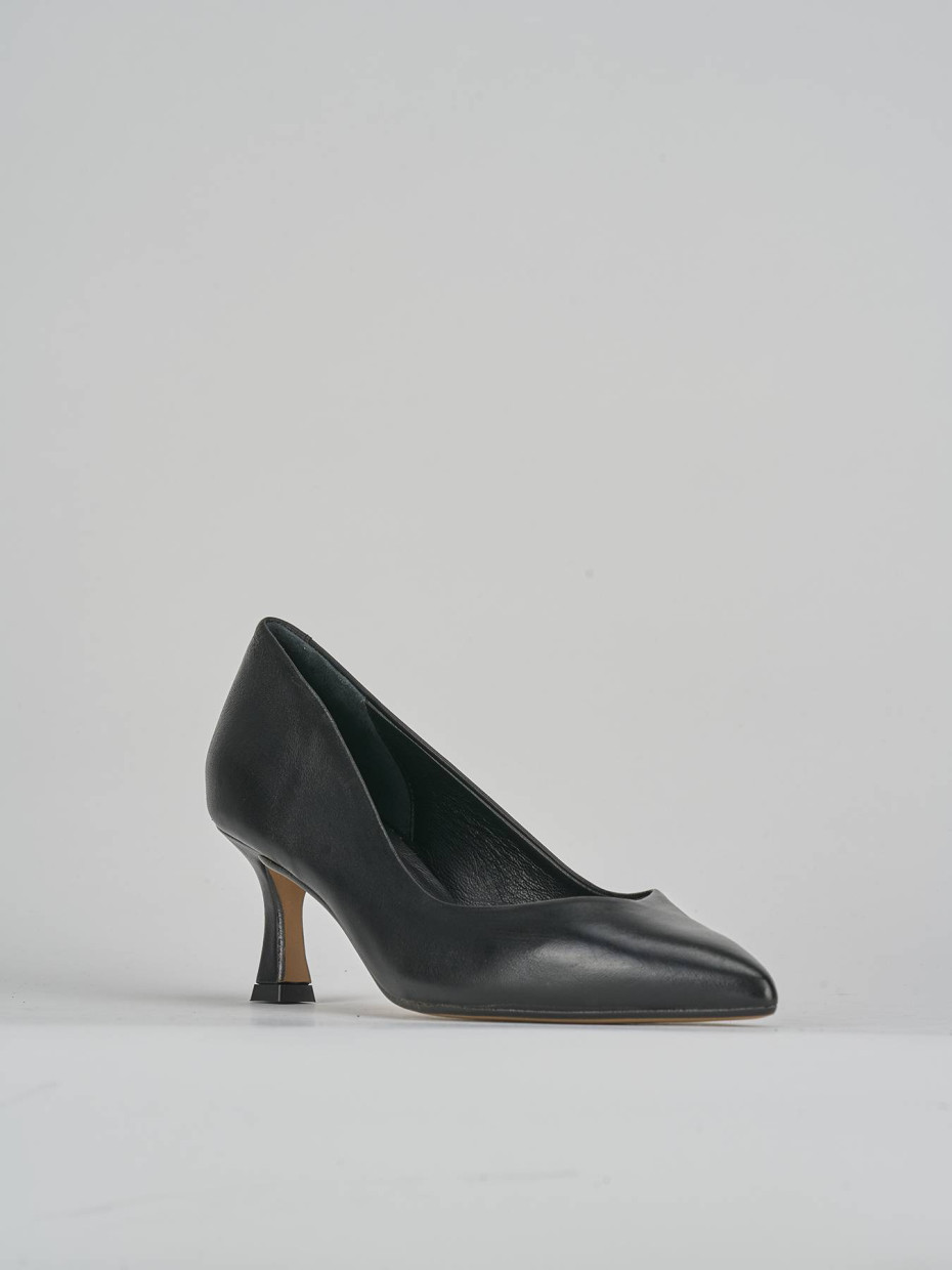 Décolleté e slingback tacco 5cm pelle nero