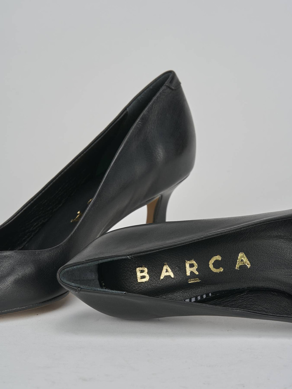 Décolleté e slingback tacco 5cm pelle nero