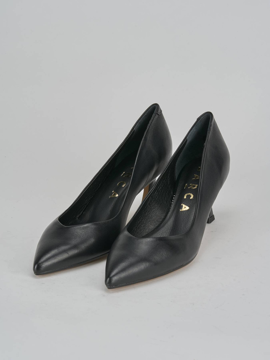 Décolleté e slingback tacco 5cm pelle nero