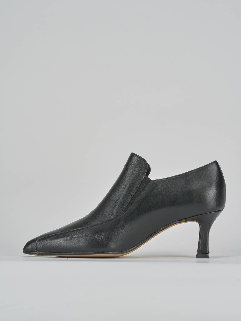 Stivaletti tacco 5cm pelle nero