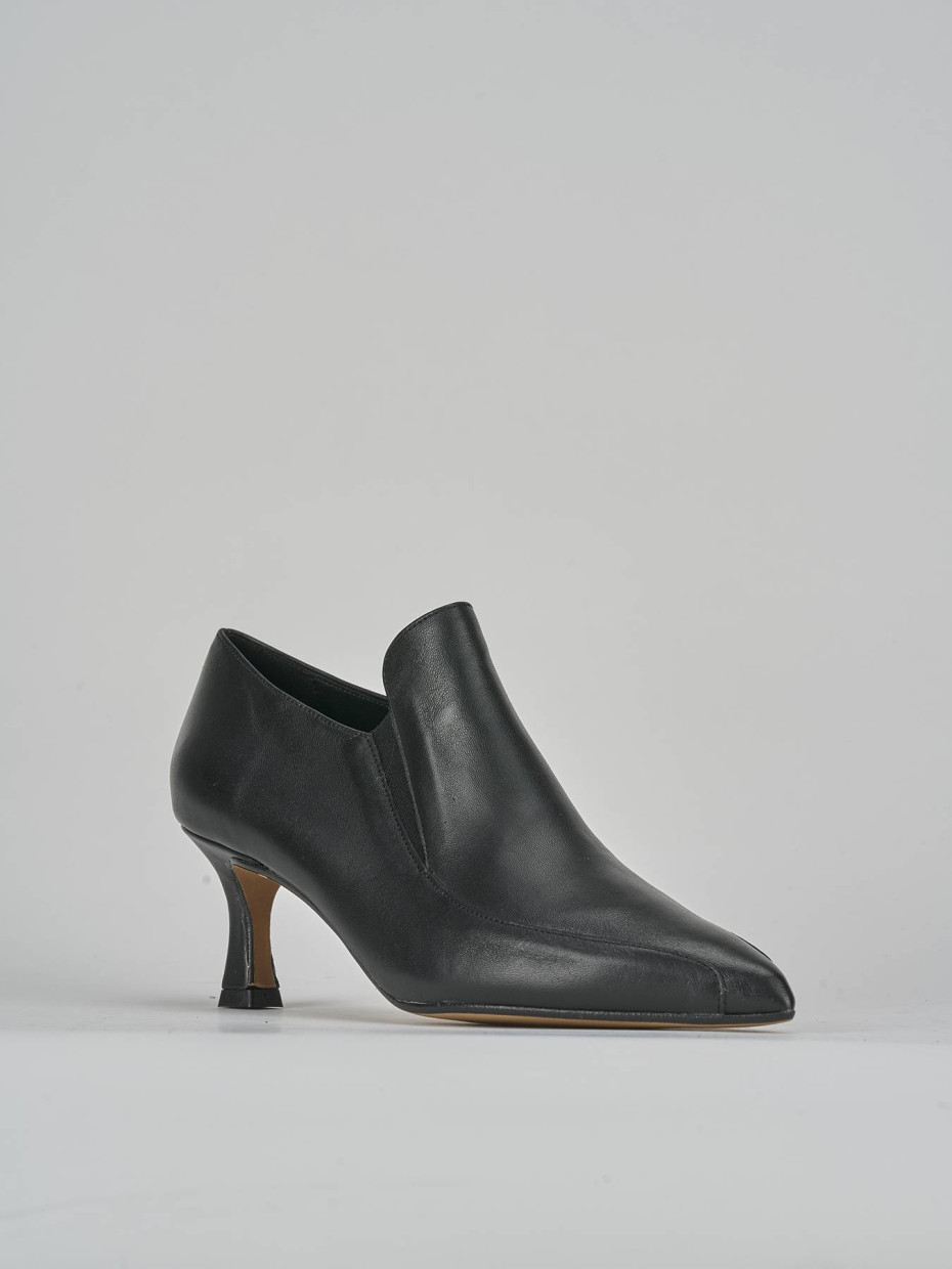 Stivaletti tacco 5cm pelle nero