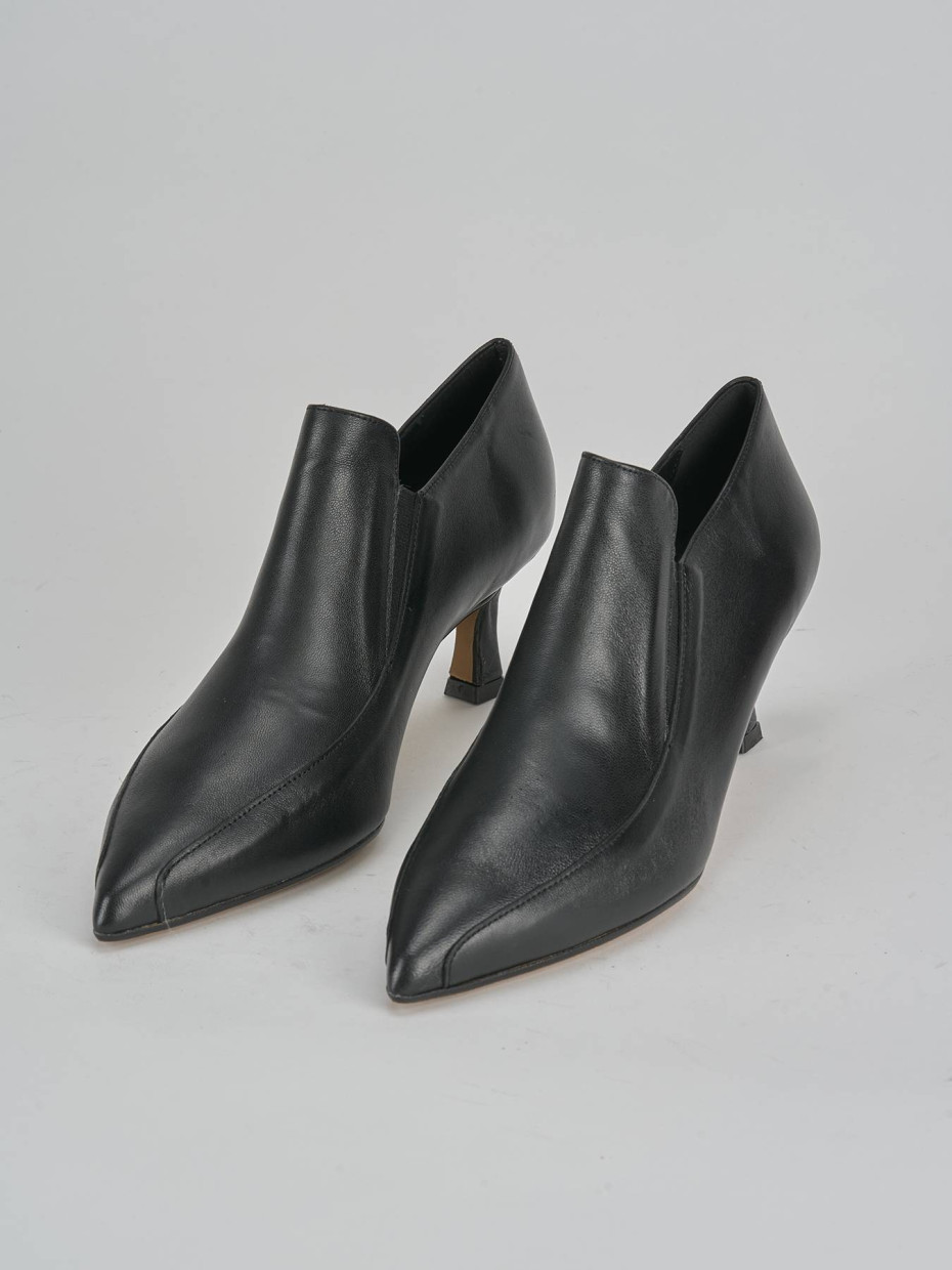 Stivaletti tacco 5cm pelle nero