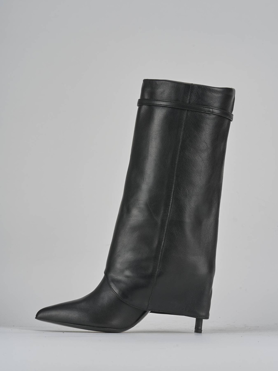Stivali tacco 9cm pelle nero