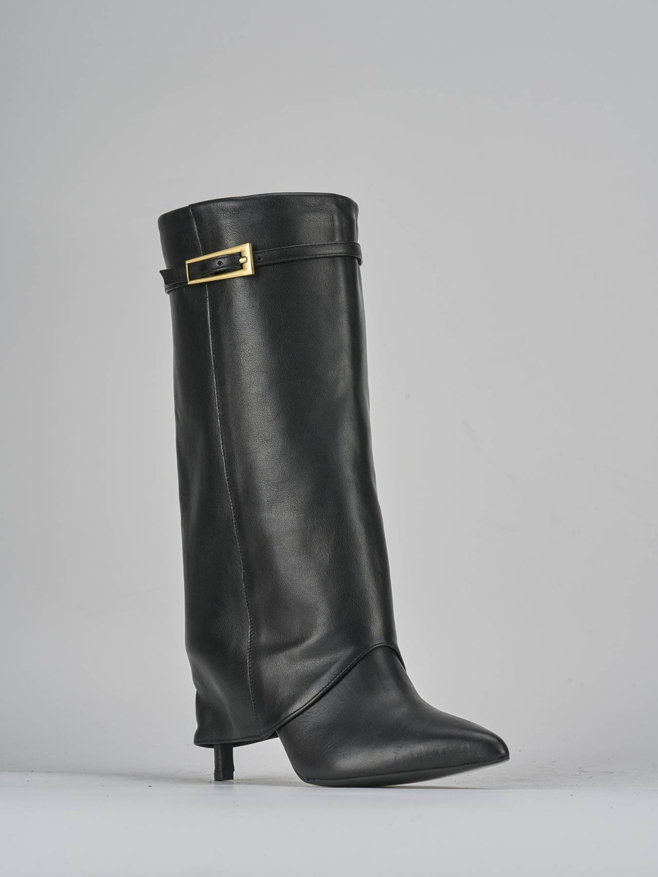 Stivali tacco 9cm pelle nero